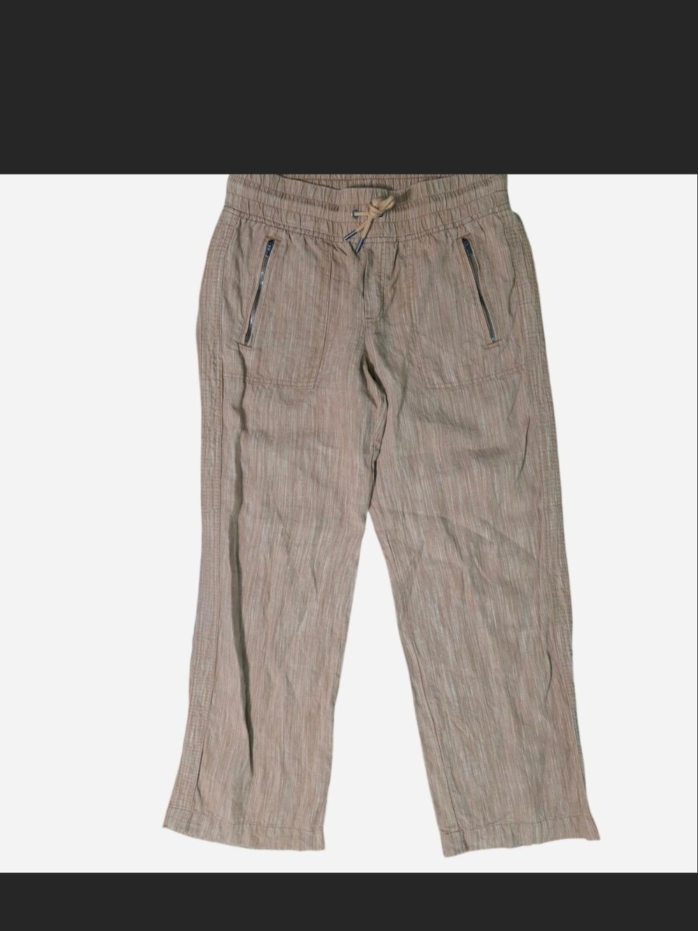 Athleta Cabo Textured Linen Wide Leg Pants Size 8 Terracotta Color
